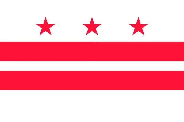 Washington, D.C. Bayrağı Usa Kolombiya Bölgesi — Stok Vektör
