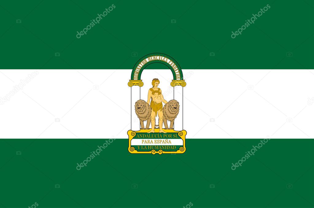 Flag of Andalusia in Spain