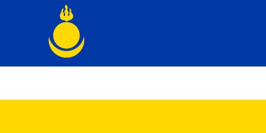 Buryatia Cumhuriyeti bayrağı, Rusya 'nın Sibirya, Asya' da bulunan federal bir konusudur. Vektör illüstrasyonu