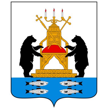 Veliky Novgorod 'un arması Rusya' nın en eski ve en önemli tarihi şehirlerinden biridir. Vektör illüstrasyonu