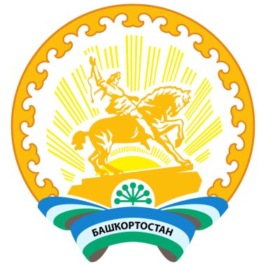 Bashkortostan Cumhuriyeti arması Rusya 'nın federal bir konusudur. Vektör illüstrasyonu