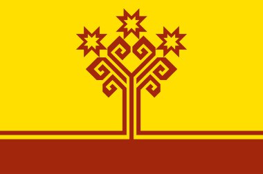 Chuvash Cumhuriyeti bayrağı Rusya 'nın federal bir konusudur. Vektör illüstrasyonu