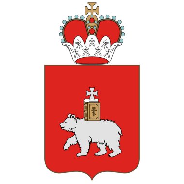 Coat of arms of Perm Krai is a federal subject of Russia. Vector illustration clipart