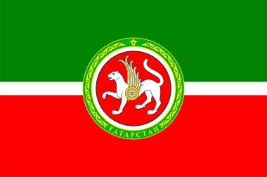 Tataristan Cumhuriyeti bayrağı, Rusya Federasyonu 'nun federal bir konusudur. Vektör illüstrasyonu