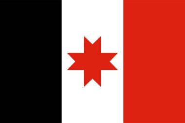 Udmurt Cumhuriyeti 'nin arması Volga Federal Bölgesi sınırları içindeki Rusya' nın federal bir konusudur. Vektör illüstrasyonu