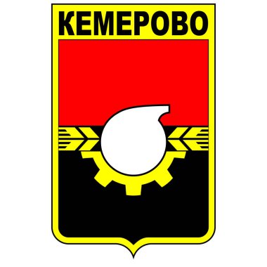 Kemerovo, Rusya 'nın Kemerovo Oblastı eyaletinde yer alan bir şehirdir. Vektör illüstrasyonu