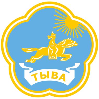 Tyva Cumhuriyeti 'nin arması Rusya' nın federal bir konusudur. Vektör illüstrasyonu