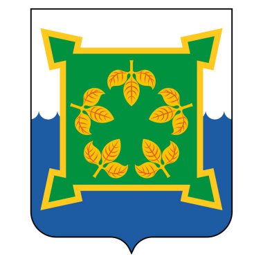 Coat of arms of Chebarkul is a town in Chelyabinsk Oblast, Russia. Vector illustration clipart