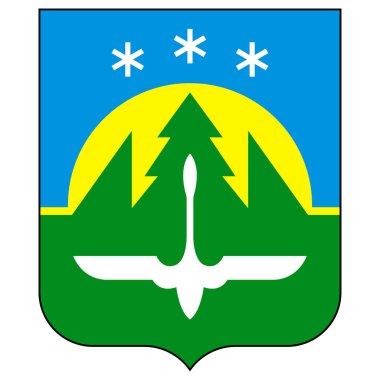 Khanty-Mansiysk, Rusya 'da Khanty-Mansi Özerk Okrug eyaletinin merkezi kent. Vektör illüstrasyonu