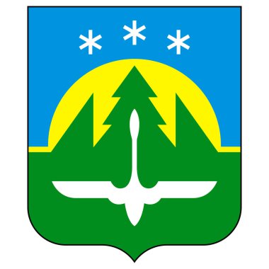 Coat of arms of Khanty-Mansiysk is a city and the administrative center of Khanty-Mansi Autonomous Okrug, Russia. Vector illustration clipart