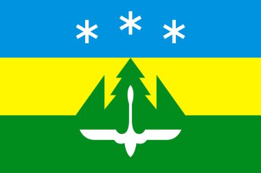 Flag of Khanty-Mansiysk is a city and the administrative center of Khanty-Mansi Autonomous Okrug, Russia. Vector illustration clipart