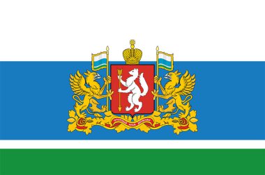 Flag of Sverdlovsk Oblast is a federal subject of Russia located in the Ural Federal District. Vector illustration clipart