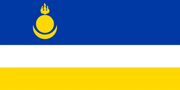 Bandeira República Buryatia Assunto Federal Rússia Localizado Sibéria Ásia Ilustração —  Vetores de Stock