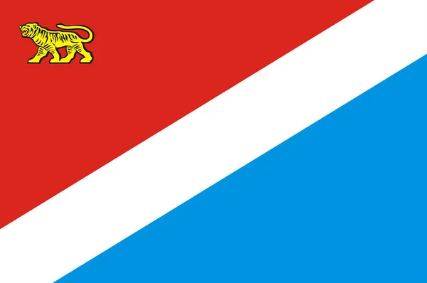 Bandera Primorsky Krai Tema Federal Rusia Ilustración Vectorial — Vector de stock