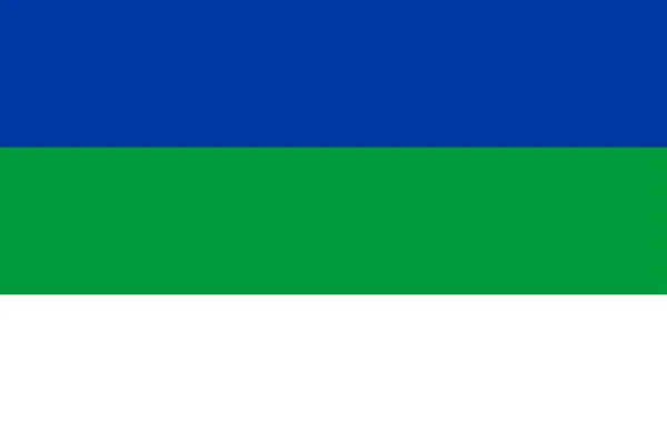 Флаг Республики Коми Является Федеральным Субъектом Российской Федерации Векторная Иллюстрация — стоковый вектор