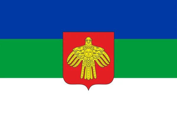 Bandera República Komi Tema Federal Rusia Ilustración Vectorial — Vector de stock