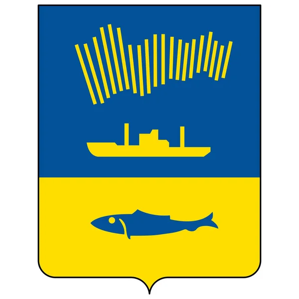 Wapenschild Van Moermansk Een Havenstad Het Administratieve Centrum Van Oblast — Stockvector