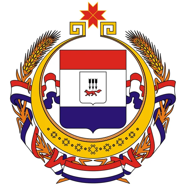 Герб Республики Мордовия Является Федеральным Субъектом Российской Федерации Векторная Иллюстрация — стоковый вектор