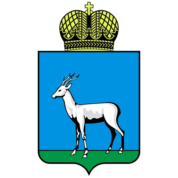 萨马拉国徽是俄罗斯第九大城市 也是萨马拉州的行政中心 矢量说明 — 图库矢量图片