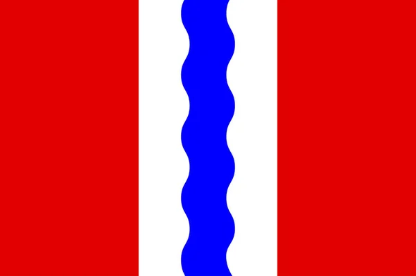 옴스크 Flag Omsk Oblast 시베리아 남서부에 위치한 러시아의 깃발이다 일러스트 — 스톡 벡터