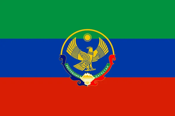 Bandera República Daguestán Tema Federal Rusia Ilustración Vectorial — Vector de stock