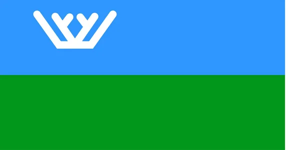 Bandeira Khanty Mansi Autonomous Okrug Assunto Federal Rússia Ilustração Vetorial —  Vetores de Stock