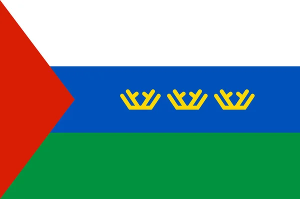 Die Flagge Der Oblast Tjumen Ist Föderales Subjekt Russlands Vektorillustration — Stockvektor