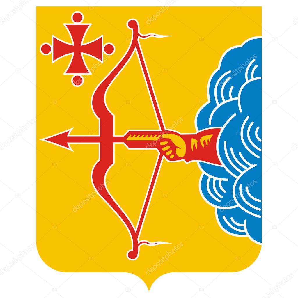 Coat of arms of Kirov Oblast is a federal subject of Russia. Vector illustration