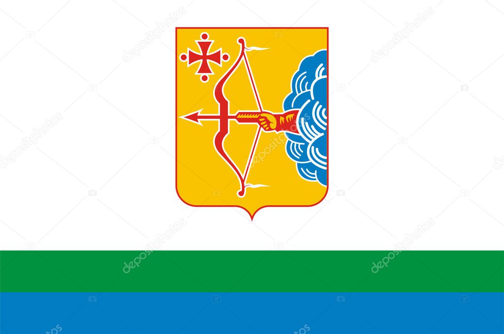 Flag of Kirov Oblast is a federal subject of Russia. Vector illustration