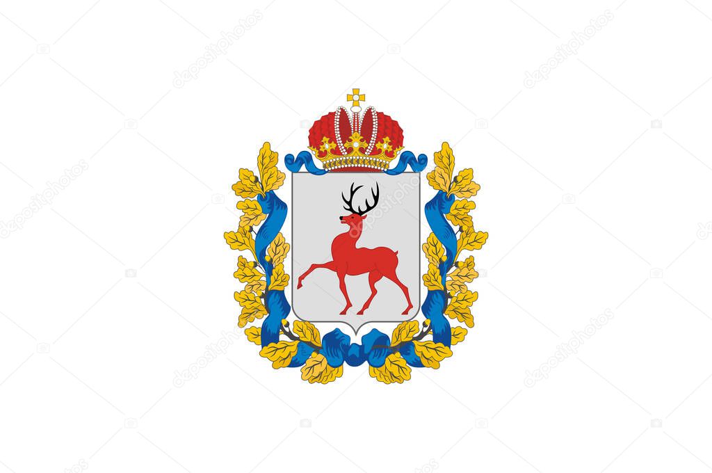 Flag of Nizhny Novgorod Oblast is a federal subject of Russia. Vector illustration