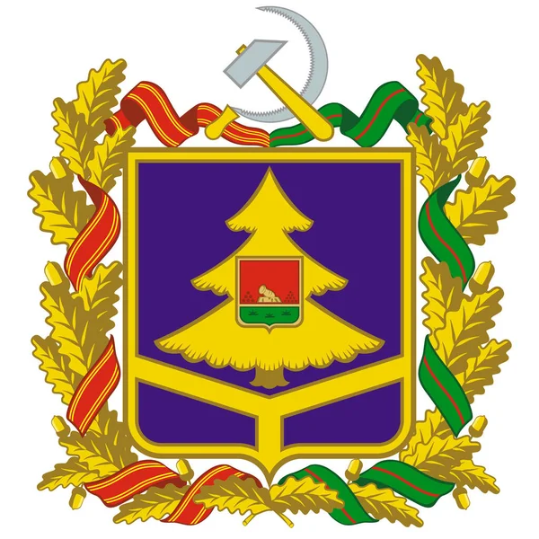 Das Wappen Der Oblast Brjansk Ist Föderaler Bestandteil Russlands Vektorillustration — Stockvektor