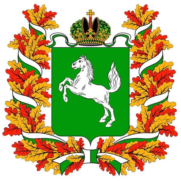 Escudo Armas Del Óblast Tomsk Tema Federal Rusia Ilustración Vectorial — Vector de stock