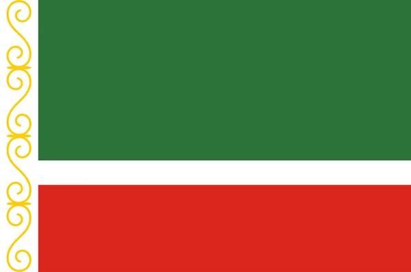 Flag Chechen Republic Federal Subject Russia Vector Illustration — Stock Vector