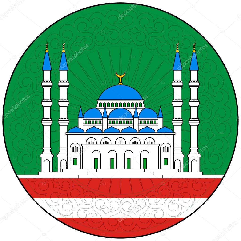 Coat of arms of Grozny is the capital city of Chechnya, Russia. Vector illustration
