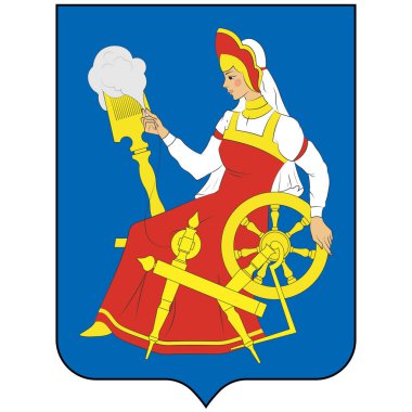 Arts of Art of Ivanovo, Rusya 'da Ivanovo Oblastı' nın yönetim merkezi olan şehir. Vektör illüstrasyonu