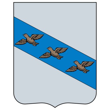 Kursk Coat of Arsk, Rusya 'nın Kursk Oblastı eyaletinde yer alan bir şehirdir. Vektör illüstrasyonu