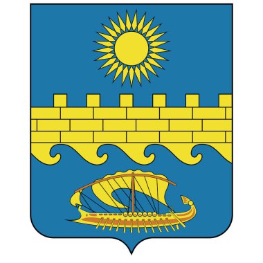 Coat of Arapa, Rusya 'nın Krasnodar Krai eyaletinde yer alan bir şehirdir. Vektör illüstrasyonu