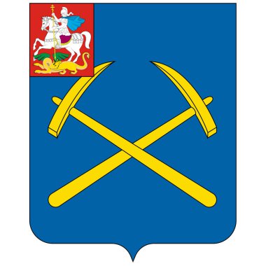 Coat of Ardolsk, Rusya 'da Moskova Oblastı' nda Podolsk Urban Okrug 'ın merkezi olan bir sanayi şehridir. Vektör illüstrasyonu