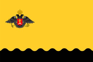 Novorossiysk bayrağı Rusya 'nın Krasnodar Krai eyaletinde yer alan bir şehirdir. Vektör illüstrasyonu