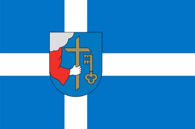 Parnu bayrağı Estonya 'nın dördüncü büyük kentidir. Vektör illüstrasyonu