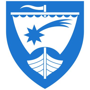 Estonya 'nın batısındaki Saare ilçesinde Saaremaa Belediyesi arması. Vektör illüstrasyonu