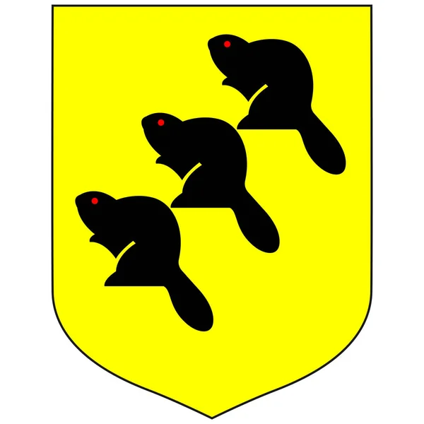 Escudo Armas Del Condado Polva Uno Los Condados Estonia Ilustración — Vector de stock