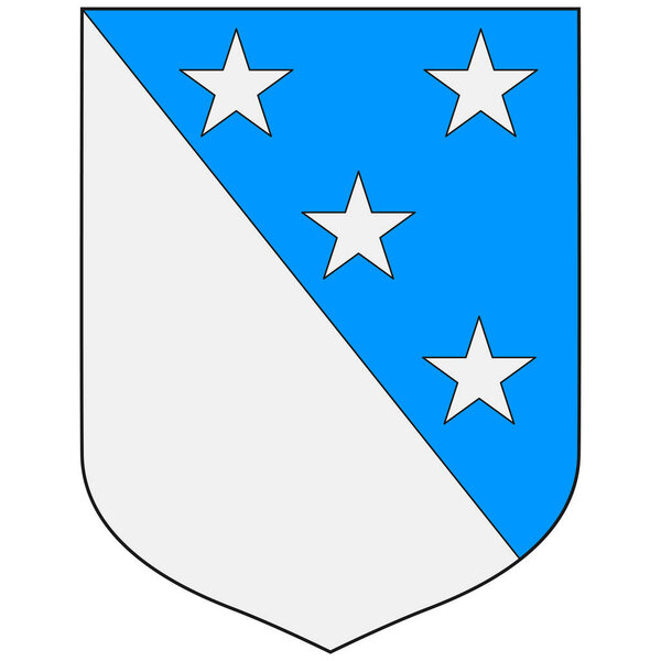Coat of arms of Valga County is a first-level administrative unit and one of 15 counties of Estonia. Vector illustration