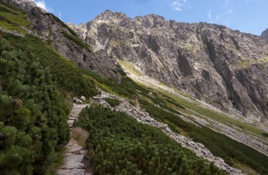 Yüksek Tatras kayalık iz. Polonya