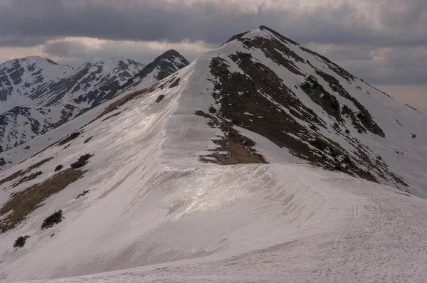 Büyük karlı Dağ doruklarına güzel sahne — Stok fotoğraf