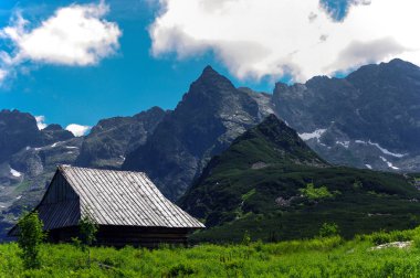 Büyük dağ zirveleri harika yaz manzarası. Tatry. Polonya