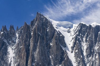 Mont Blanc büyük Dağ doruklarına güzel sahne 