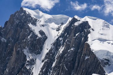 Mont Blanc büyük Dağ doruklarına güzel sahne 