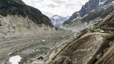 Mer de Glace muhteşem manzarası. Fransız Alps. Chamonix.