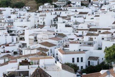 Andalusia tipik beyaz şehirde. Mijas. Costa del Sol.